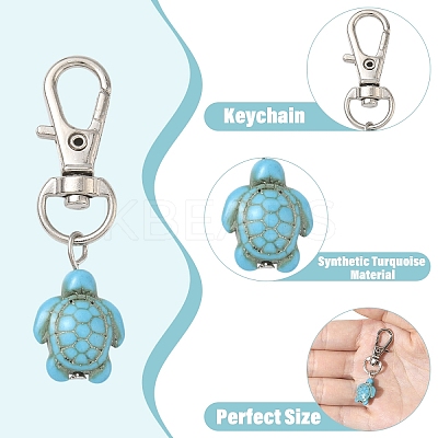 20Pcs Tortoise Synthetic Turquoise Pendant Decorations HJEW-YW00121-01-1