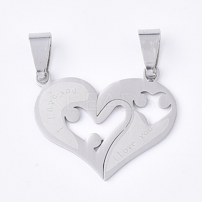 Non-Tarnish 201 Stainless Steel Split Pendants STAS-T048-17-1