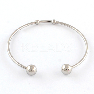 Tarnish Resistant 304 Stainless Steel Cuff Bangle Making X-STAS-R069-01-1