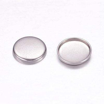 Non-Tarnish 304 Stainless Steel Plain Edge Bezel Cups X-STAS-F117-49P-1