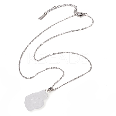 Natural Quartz Crystal Nugget Pendant Necklaces NJEW-JN04507-05-1