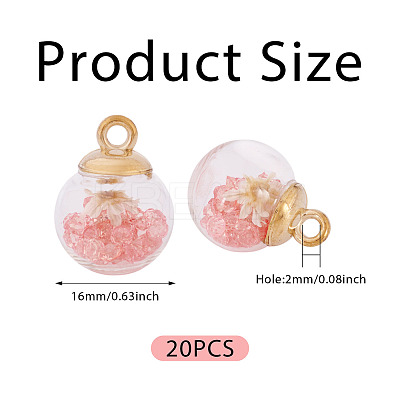 20Pcs Transparent Glass Globe Pendants GLAA-TA0003-57A-1