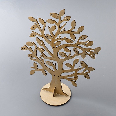 Wooden Earring Display Tree Stands ODIS-WH0038-26-1