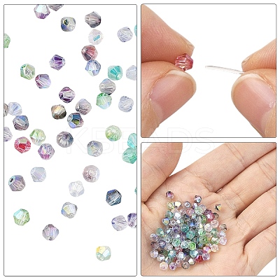500Pcs 10 Colors Transparent Colours Glass Seed Beads GLAA-YW0005-85-1