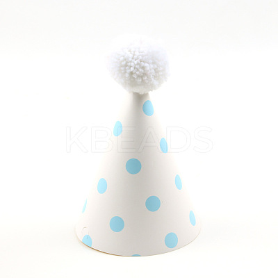 Paper Pompon Party Hats AJEW-WH0223-07B-1
