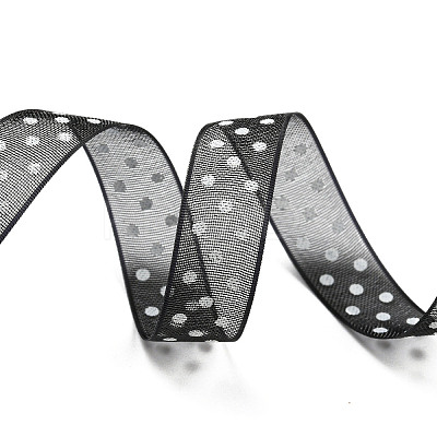 100 Yards Polka Dot Print Nylon Ribbons OCOR-G014-01G-1