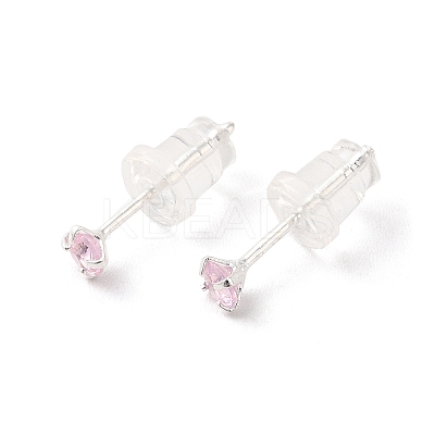 Cubic Zirconia Diamond Stud Earrings LS-STER-M105-01A-S-1