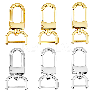 6Pcs 6 Styles Zinc Alloy Swivel Clasps FIND-HY0003-15-1