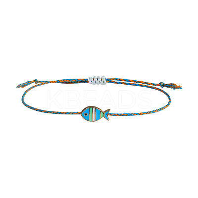 Alloy Enamel Fish Charm Adjustable Bracelets FS-WG707CF-02-1