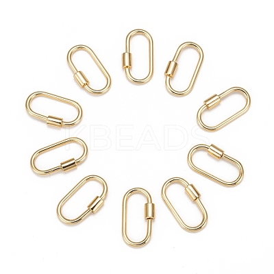 Brass Screw Carabiner Lock Charms X-KK-T047-07G-1