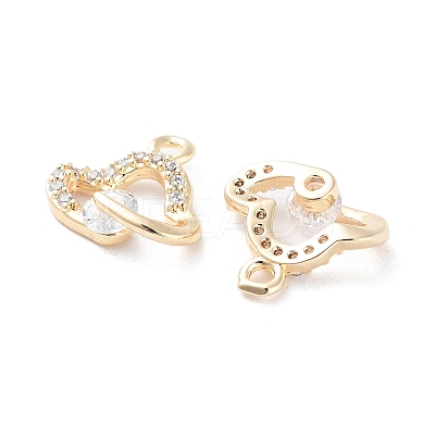 Brass Micro Pave Clear Cubic Zirconia Charms KK-F871-41G-1