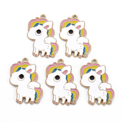 Rack Plating Alloy Enamel Pendants ENAM-S126-072-NR-1