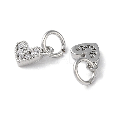 Rack Plating Brass Micro Pave Cubic Zirconia Pendants KK-P245-02P-1