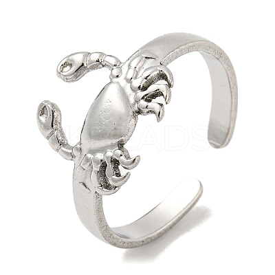 Non-Tarnish 304 Stainless Steel Open Cuff Ring RJEW-C067-09P-1