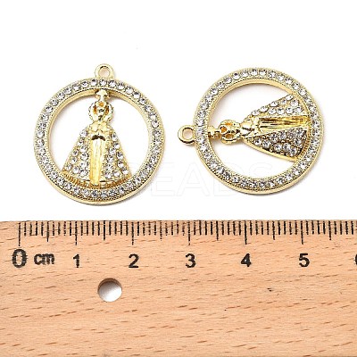 Alloy Rhinestone Pendants FIND-B051-04G-1