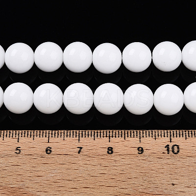 Baking Paint Opaque Glass Beads Strands GLAA-T032-P10mm-02-1