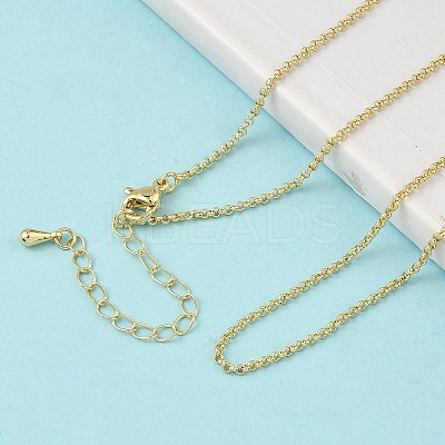 1.5MM Brass Rolo Chain Necklaces NJEW-P339-06G-1