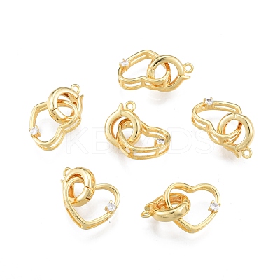 Brass Pave Clear Cubic Zirconia Fold Over Clasps KK-A165-02G-1