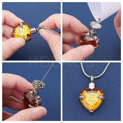 October Glass Urn Pendant Necklace DIY Making Kit DIY-CN0001-82C-1