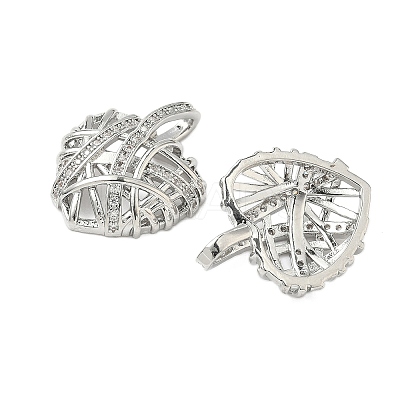 Brass Micro Pave Clear Cubic Zirconia Pendants X-KK-B139-01P-1