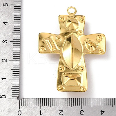 304 Stainless Steel Cubic Zirconia Pendants X-STAS-Z182-07G-02-1