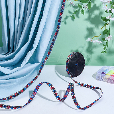 15Yards Ethnic Style Embroidery Polyester Ribbons OCOR-PH0006-86B-1