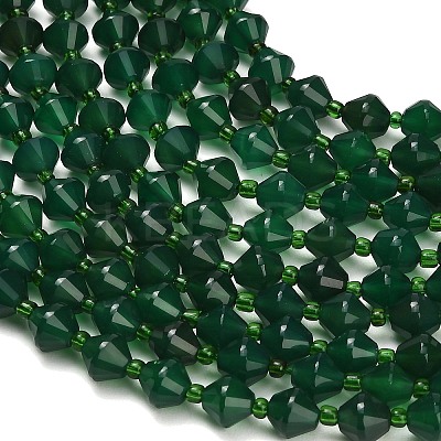 Natural Green Chalcedony Beads Strands GG-NH0004-C01-1