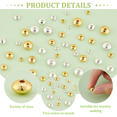 160Pcs 10 Style Brass Beads KK-BC0013-01-1