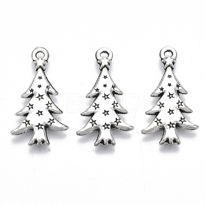 Tibetan Style Alloy Pendants TIBE-N010-30AS-RS-1