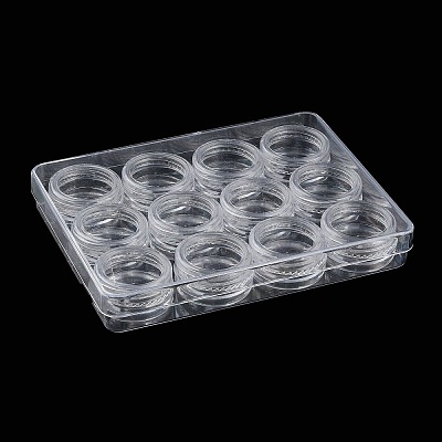 (Defective Closeout Sale:Box is Cracked )Transparent Plastic Nail Art Decorations Storage Box AJEW-XCP0002-12-1