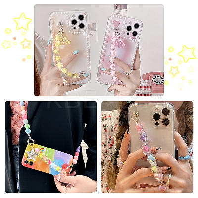 5Pcs 5 Colors Plastic Star Beaded Chain for DIY Keychains MOBA-PH0001-08-1