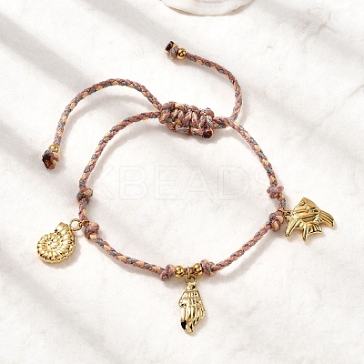 Ocean Series 304 Stainless Steel Charm Bracelets BJEW-K237-25A-G-1
