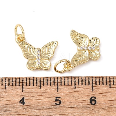 Brass Micro Pave Cubic Zirconia Pendants KK-C143-36B-G-1