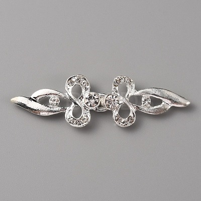 Zinc Alloy Crystal Rhinestone Snap Lock Clasps LS-FIND-WH0008-21S-1