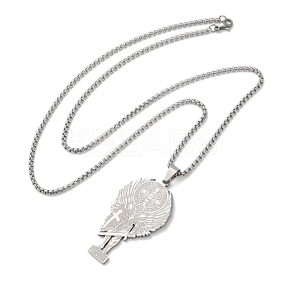 304 Stainless Steel Pendant Necklaces LS-NJEW-B153-02B-P-1