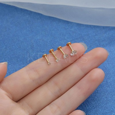 316 Surgical Stainless Steel Clear Cubic Zirconia Threadless Labret Stud WG700A9-01-1