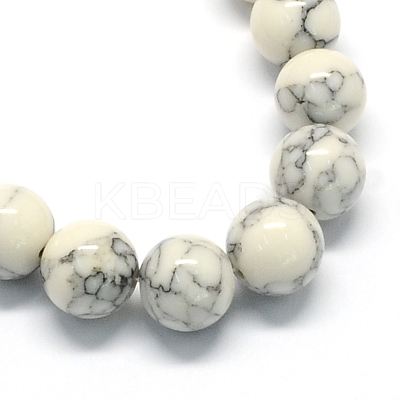 Dyed Synthetic Turquoise Gemstone Bead Strands TURQ-R032-8mm-XSS01-1