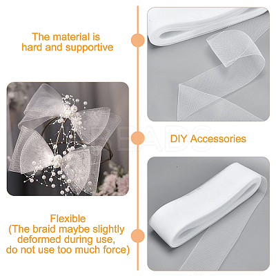 Polyester Deco Mesh Ribbons OCOR-WH0064-76A-1