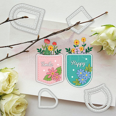 Pocket Theme Carbon Steel Cutting Dies Stencils DIY-WH0309-1533-1