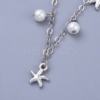 Brass Cable Chain Anklets AJEW-AN00261-1