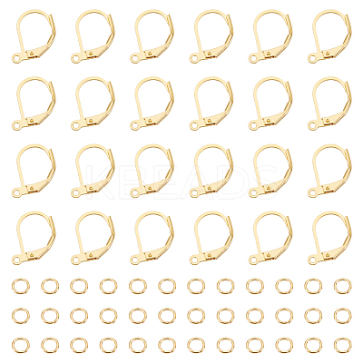 40Pcs Brass Leverback Earring Findings KK-BC0013-03G-1