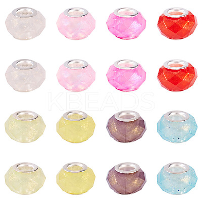 20Pcs Pearlized Resin European Beads RESI-TA0004-36-1
