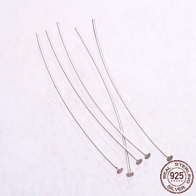 925 Sterling Silver Flat Head Pins STER-K017-40mm-S-1