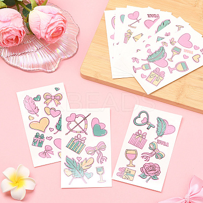 20 Sheets Luminous Water Proof Removable Temporary Tattoos Stickers AJEW-SP0002-81C-1