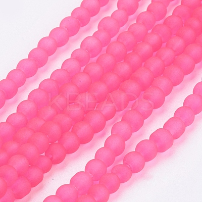 Baking Paint Transparent Glass Bead Strands GLAA-S031-4mm-35-1