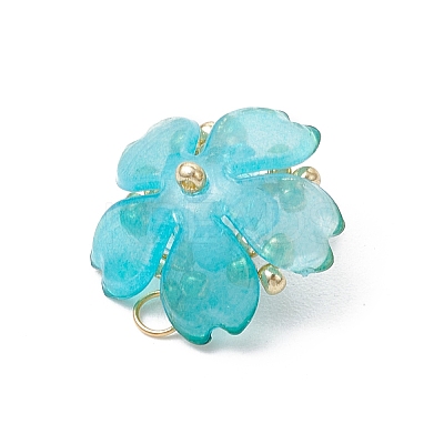 Handmade Glass Seed Beaded Sakura Pendants PALLOY-MZ00763-05-1