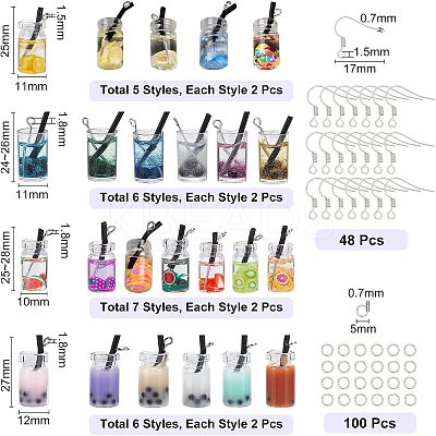 DIY 24 Pair Summer Style Dangle Earring Making Kits DIY-NB0004-86P-1