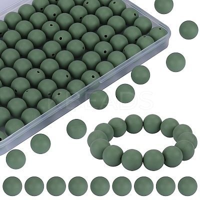 80Pcs Round Silicone Focal Beads SIL-SZ0001-24-36-1