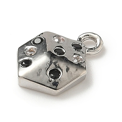 Brass Micro Pave Cubic Zirconia Charms KK-I276-39P-1