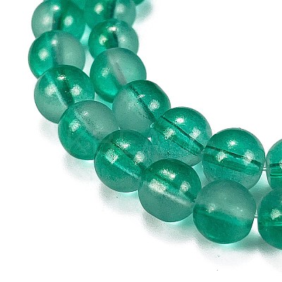 Frosted Transparent Glass Bead Strands GLAA-P065-8mm-14-1